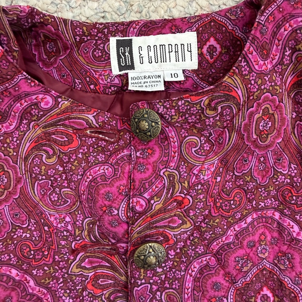 Pink Paisley Button-Up Jacket - Picture 2 of 4